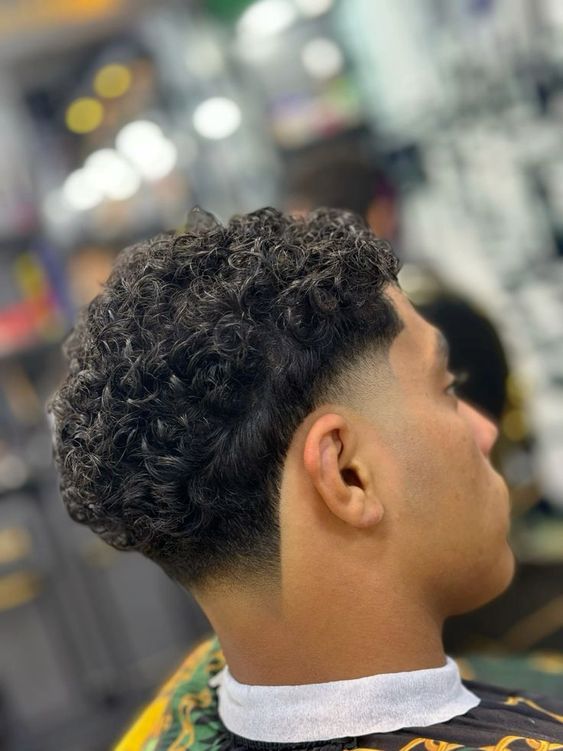 Big Curls with Temple Fade