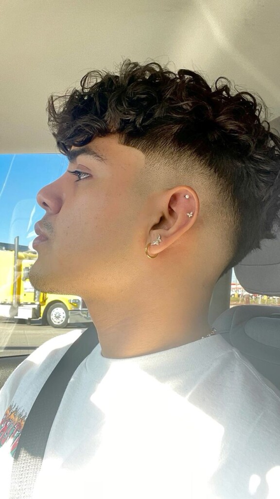 Boys Curly Fringe with Faded Sides