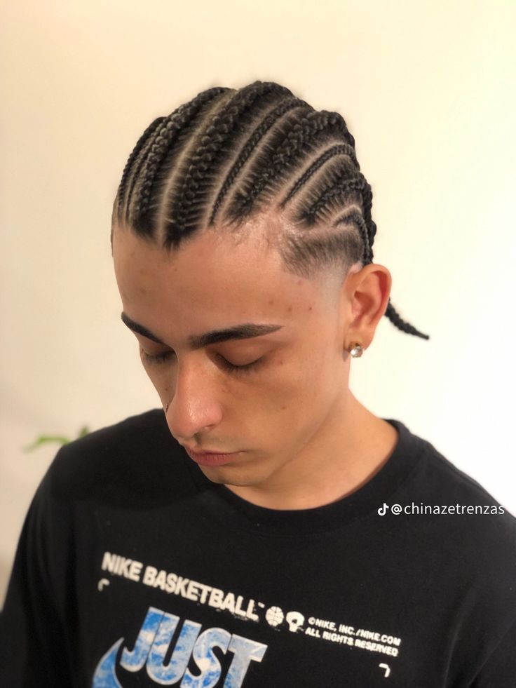Cornrows Fishtail with a Fade