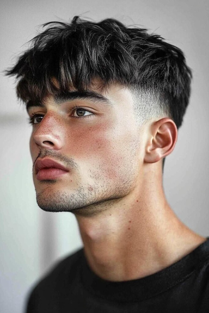 Low Fade with Textured Fringe