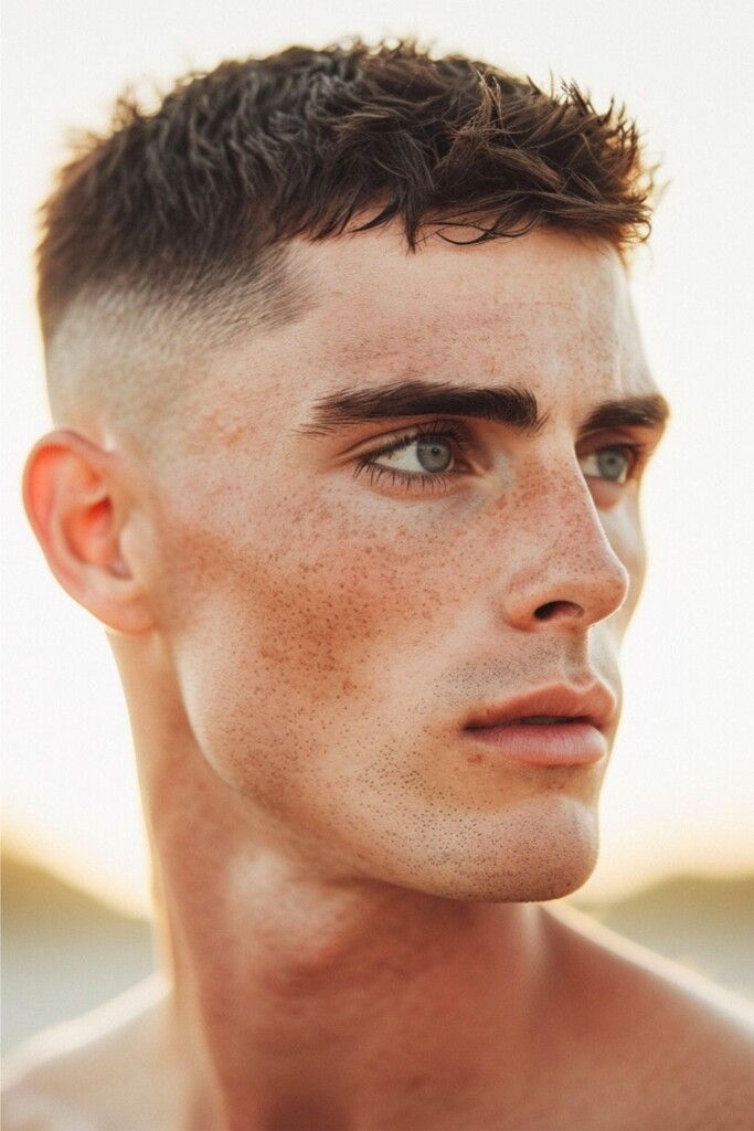 Textured Crop with Faded Sides