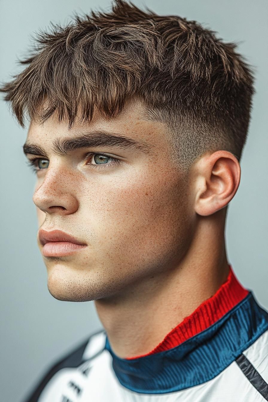 Textured bangs